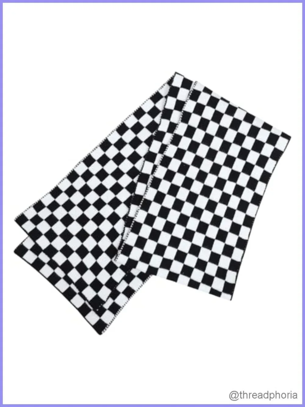 Wool Checkerboard Plaid Scarf for Women Winter Warm Cold Weather Wrap Shawl
